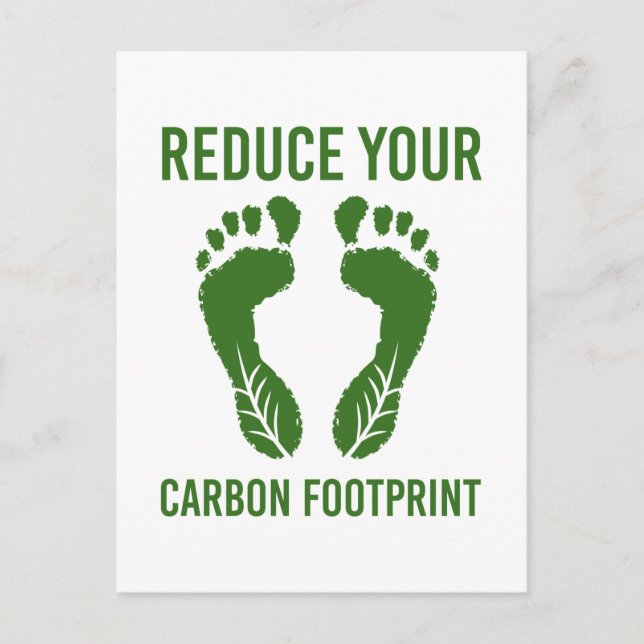 Klimawandel reduziert den CO2-Fußabdruck Postkarte (Vorderseite)