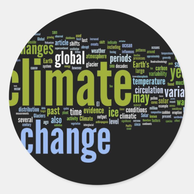 Klimawandel Runder Aufkleber (Vorderseite)