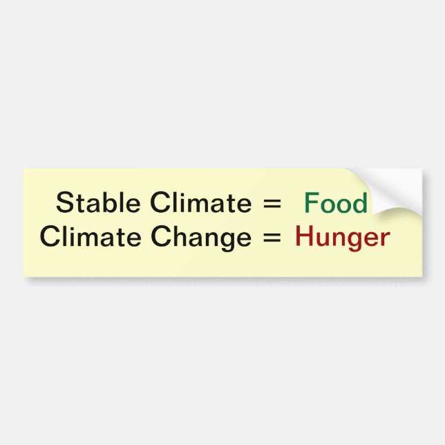 Klimawandel und Nahrung Autoaufkleber (Vorne)