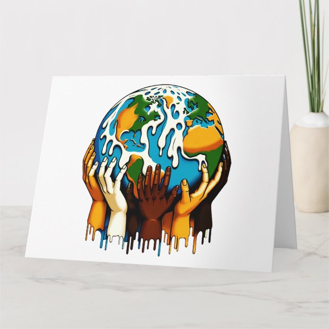 Klimawandel Weltweite Einheit und Erddesign Karte (Vorderseite)
