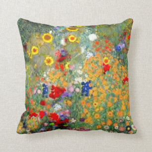 Klimt Art-Blumen-Garten-Kissen durch Sharles Kissen