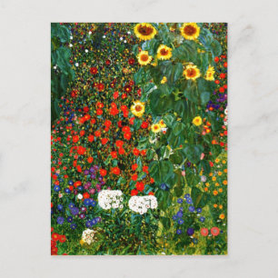 Klimt - Bauerngarten mit Sonnenblumen Postkarte