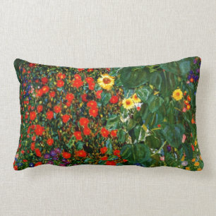 Klimt - Bauernhof mit Sonnenblumen Lendenkissen