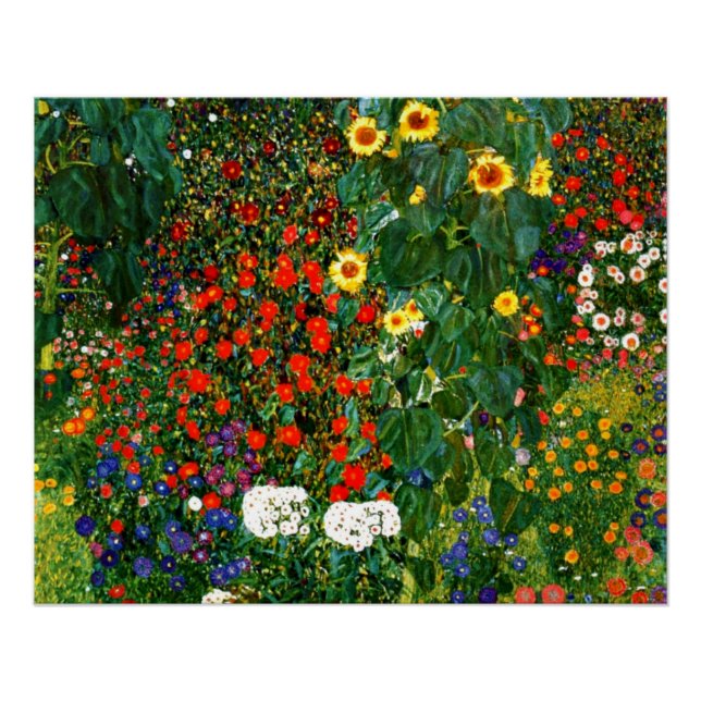 Klimt: Blumengarten-Mauspad Poster (Vorderseite)