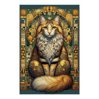 Klimt Cat1 Poster