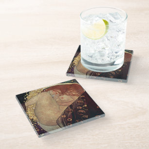Klimt Danae Gold Art Glasuntersetzer