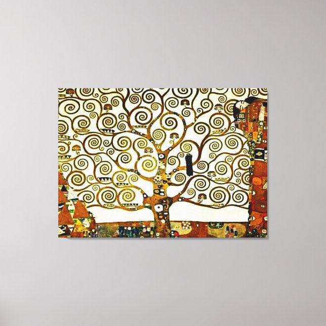 Klimt - Der Baum des Lebens, ein Staufries Leinwanddruck (Vorderseite)