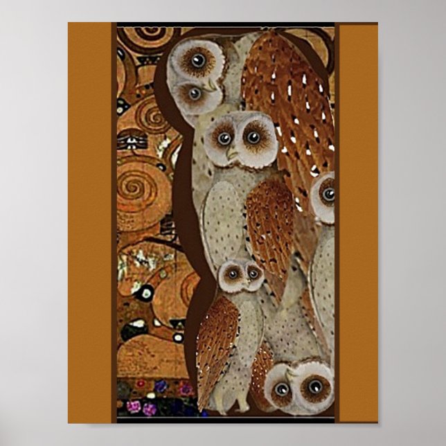 Klimt, der Baum des Lebens, Owl Parodie Poster (Vorne)