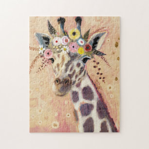 Klimt Giraffe   geschmückt in den Blumen