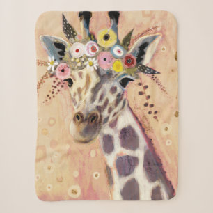 Klimt Giraffe   geschmückt in den Blumen Sherpadecke