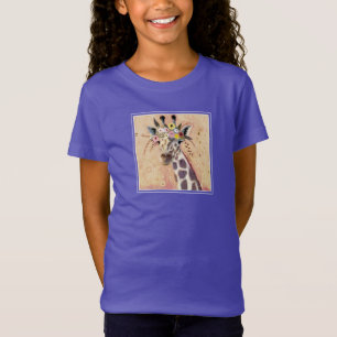 Klimt Giraffe   geschmückt in den Blumen T-Shirt