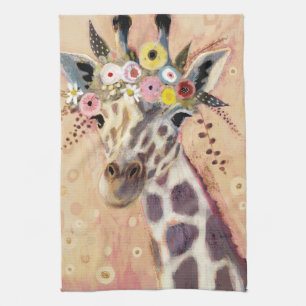 Klimt Giraffe In Blume verziert Geschirrtuch
