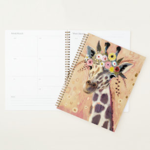 Klimt Giraffe   In Blume verziert Planer