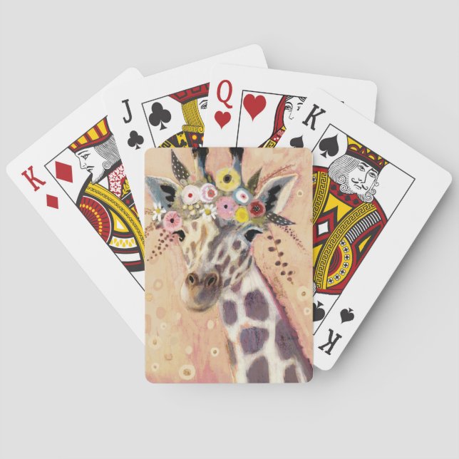 Klimt Giraffe | In Blume verziert Spielkarten (Rückseite)