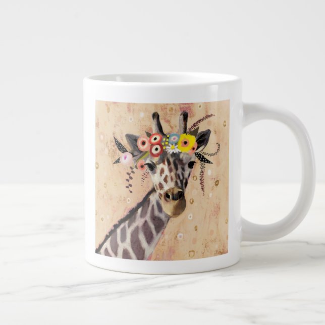 Klimt Giraffe | Krone der Blume Jumbo-Tasse (Rechts)