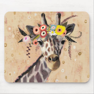 Klimt Giraffe Krone der Blume Mousepad