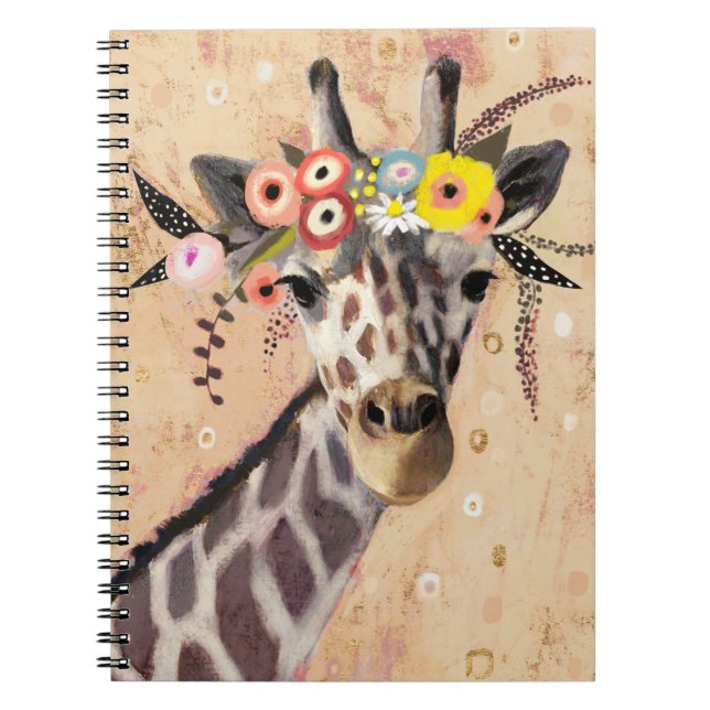 Klimt Giraffe | Krone der Blume Notizblock (Vorderseite)