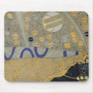 Klimt Gold, beige schwarze Kunst Nouveau Muster Mousepad