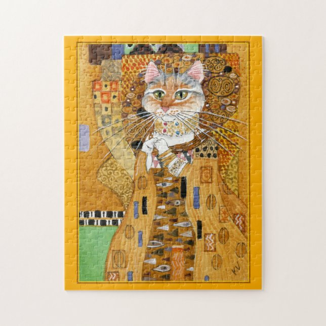 Klimt Gold Cat spoof jigsaw puzzle (Vertikal)