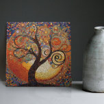 Klimt Golden Tree Abstraktes Jugendstil Fliese<br><div class="desc">Diese atemberaubende Keramik zeigt einen abstrakten Baum des Lebens, inspiriert von Gustav Klimts "goldener Phase". Klimt war fasziniert von byzantinischen Mosaiken und entwickelte seine eigene Mosaiktechnik mit Blattgold und hellen Farben. Dieses Kunstwerk würdigt Klimts innovative Mosaik-Herangehensweise und zeigt die opulente Schönheit seines Stils. Bringen Sie Ihrer Wohngestaltung eine Touch von...</div>