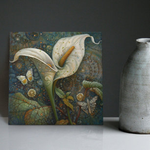 Klimt Goldene Calla-Lilie Schmetterling Art Nouvea Fliese