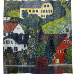 Klimt Houses at Unterach am Attersee Landschaft Duschvorhang