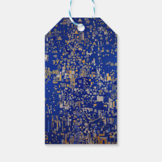 Klimt-Inspiriert Blau, Gold, Platin Kupfer Geschenkanhänger