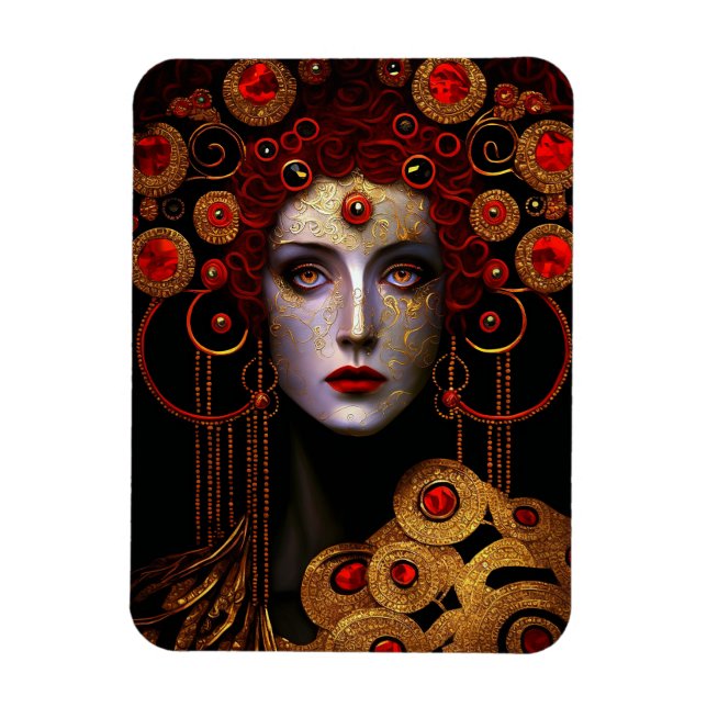 Klimt Inspiriert Königin Goddess Magnet (Vertikal)