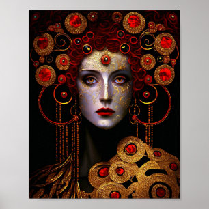 Klimt Inspiriert Königin Goddess Poster