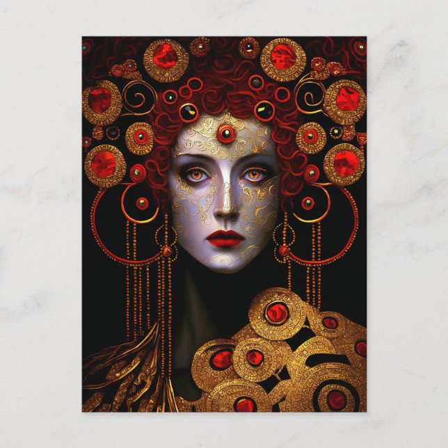 Klimt Inspiriert Königin Goddess Postkarte (Vorderseite)
