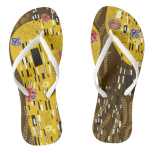 Klimt inspirierte Kunst Nouveau, das der Kuss Flip Flops