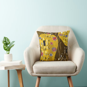 Klimt Inspiriertes Goldenes Muster Jugendstil Kissen