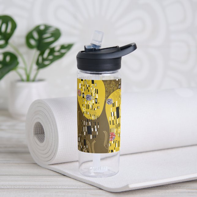 Klimt Inspiriertes Goldenes Muster Jugendstil Trinkflasche (Yoga)