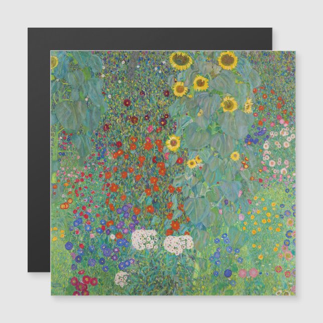 Klimt - Jardin de campagne, Fleurs de soleil Carte (Devant / Derrière)