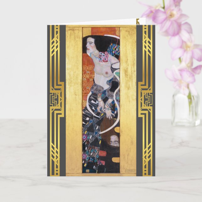 Klimt Judith II Jugendstil restauriertes Bild Karte (Orchidee)