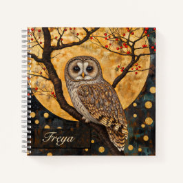 Klimt Owl Notebook Sketchbook Journal Notizbuch