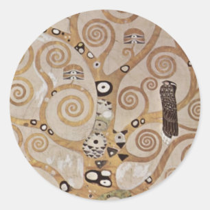 Klimt - Pflanzenvorlagen Stocletfries Runder Aufkleber