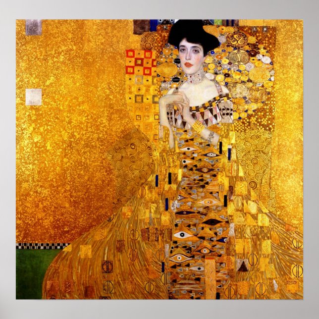 Klimt Portrait von Adele Bloch-Bauer Poster (Vorne)