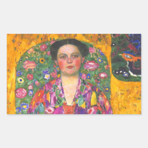 Klimt Portrait von Eugenia Primavesi Rechteckiger Aufkleber