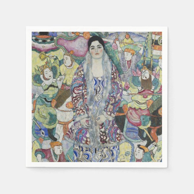 Klimt-Portrait von Friederike Maria Beer Kunstkuns Serviette (Vorderseite)