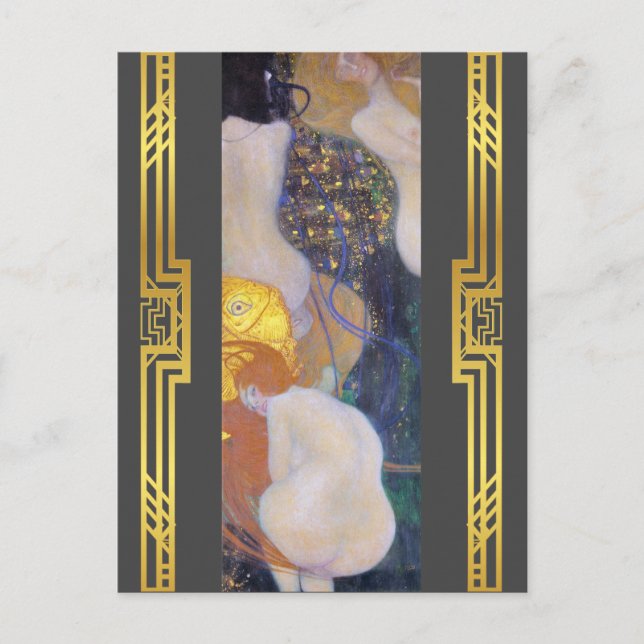 Klimt restauriert Goldfish Jugendstil-Malerei Postkarte (Vorderseite)