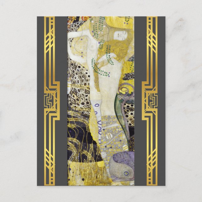 Klimt restauriert Wasserläufe Jugendstil-Malerei Postkarte (Vorderseite)
