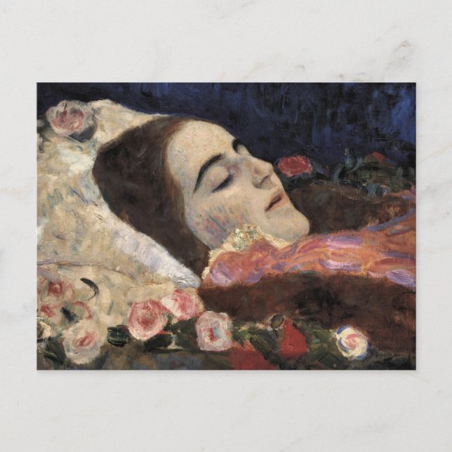 Klimt Ria Munk auf ihrem Toten Postkarte (Vorderseite)