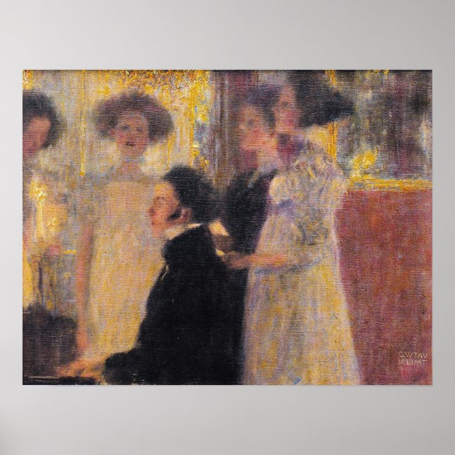 Klimt - Schubert am Klavier Poster (Vorne)