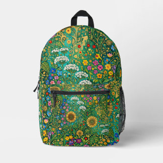 Klimt Sonnenblumenwiese Bedruckter Rucksack