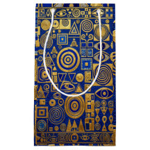 Klimt-Stil Blau+Gold Ägyptischer Revival-Stil