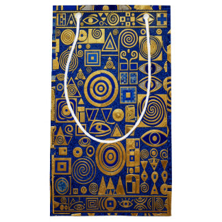 Klimt-Stil Blau+Gold Ägyptischer Revival-Stil Kleine Geschenktüte
