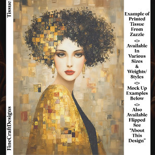 Klimt Stil Porträt Frau in Gold EB5R Decoupage Seidenpapier