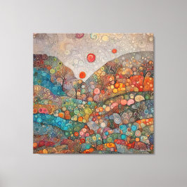 KLIMT STYLE FARBIGE WEISSLANDSCHAFTLICHE WIRBEL LEINWANDDRUCK