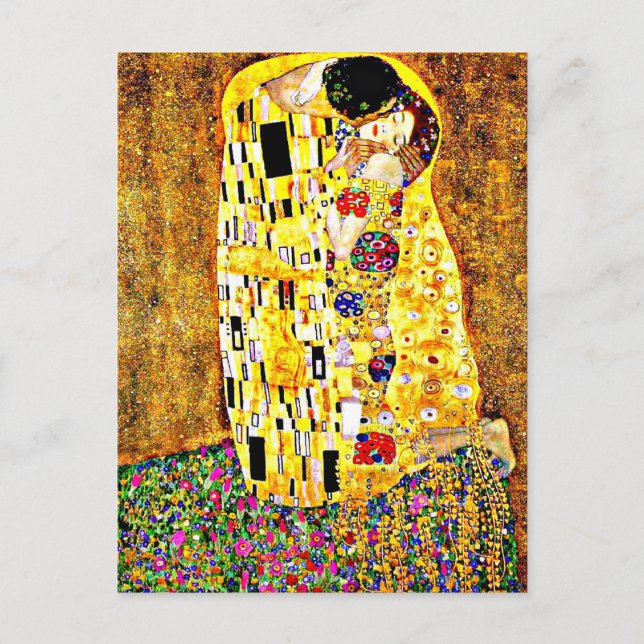 Klimt - The Kiss, berühmtes Bild, Postkarte (Vorderseite)